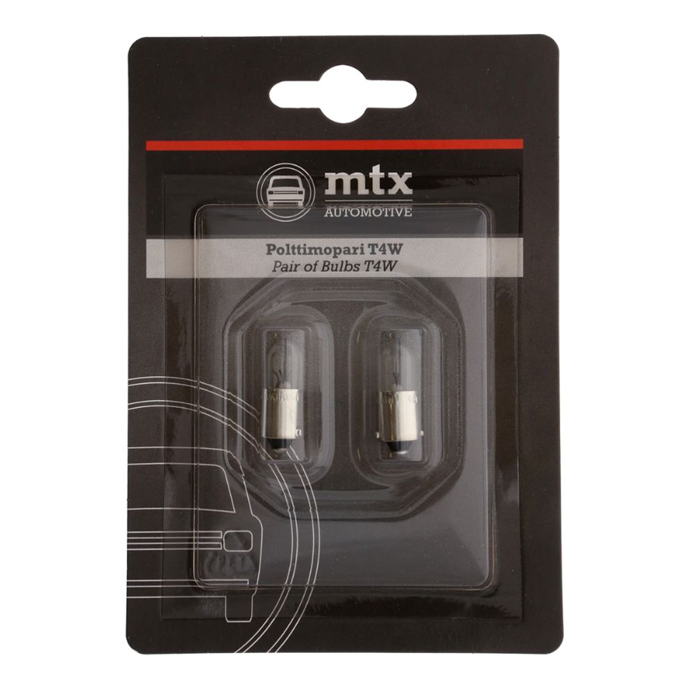 MTX Automotive BA9s metallsockellampa 12V 4W T4W 2 st.