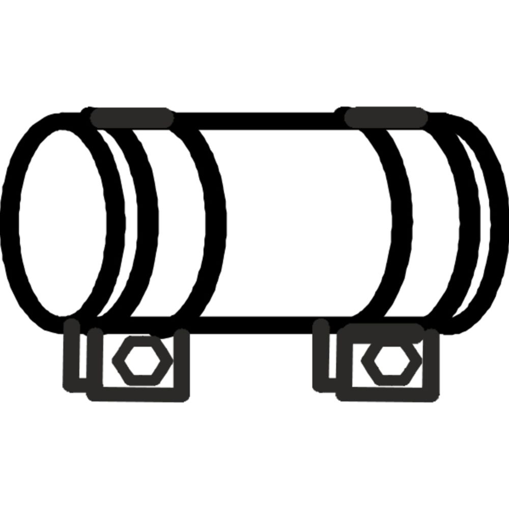 Väliholkki siteillä, sisä-ø55 mm, pituus 125 mm