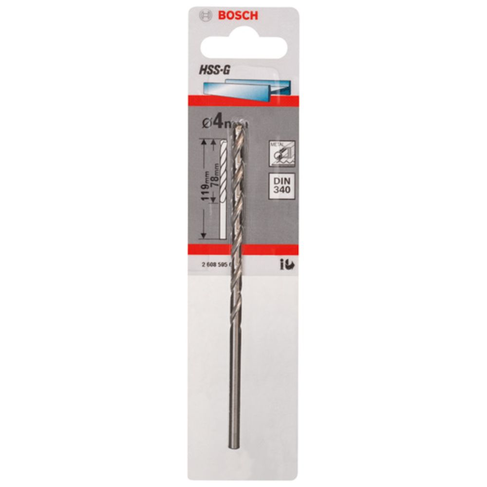 Bosch HSS G DIN 340 metallipuur 4,0 mm