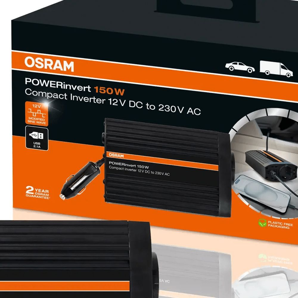 Osram POWERinvert 150 W invertteri 12 V DC - 230 V AC