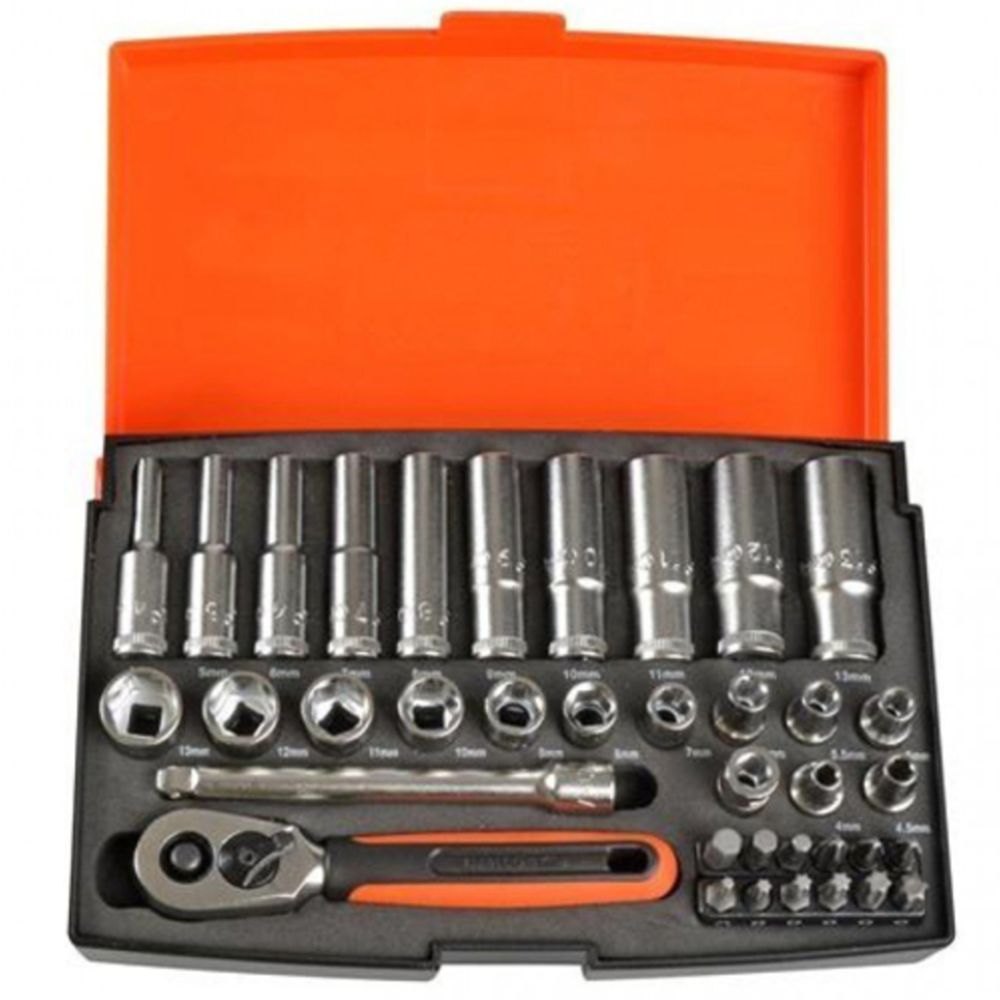 Bahco SL25L hylsysarja 1/4" lyhyet ja pitkät hylsyt 37 osaa