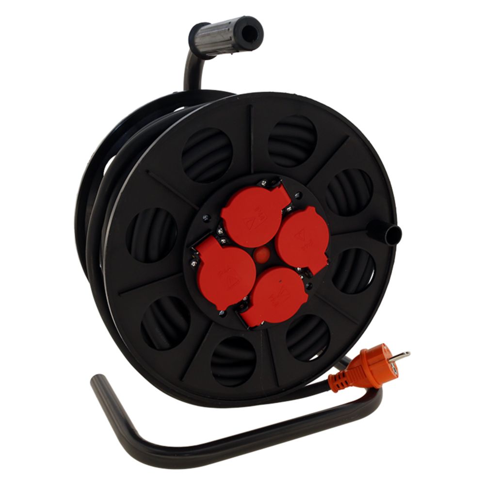 4-osaline kaablirull, kummikaabel, 25 m, 3 x 2,5 mm², IP44