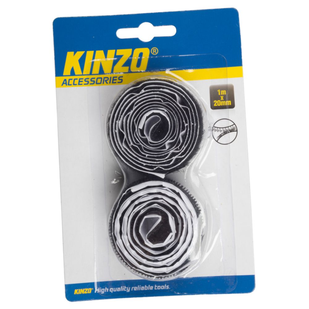Kinzo kardborretejp 20 mm 1 m svart