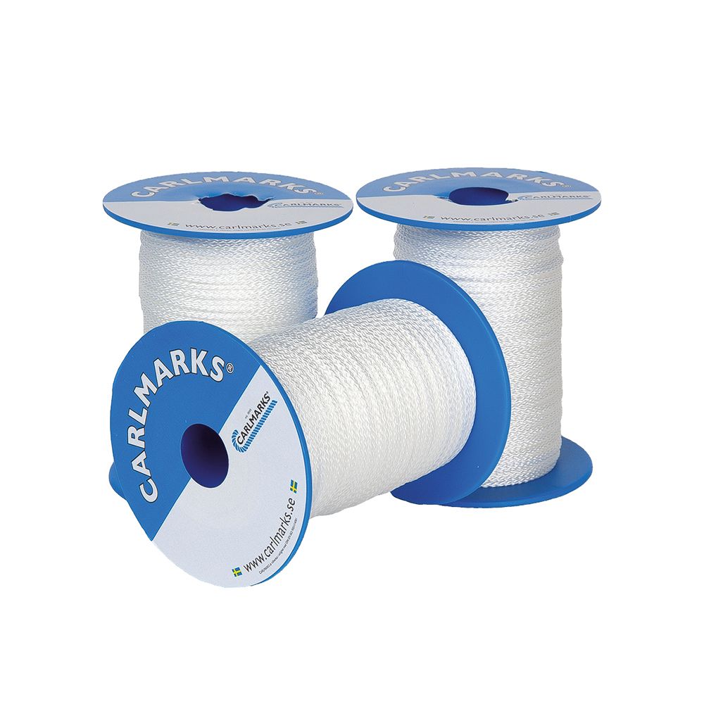Carlmarks polyesteriköysi valkoinen 5 mm, 8 m
