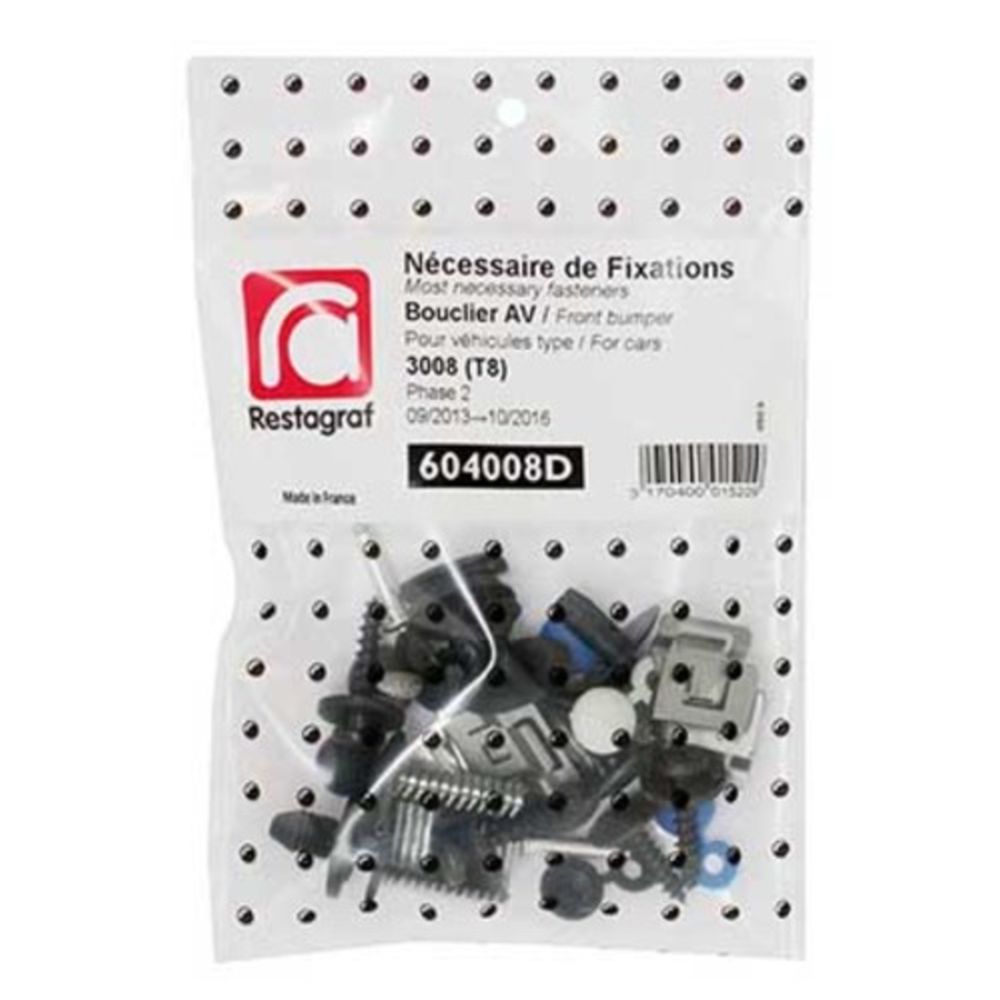 Kiinnikesarja Peugeot etupuskuri 604008D 32 osaa