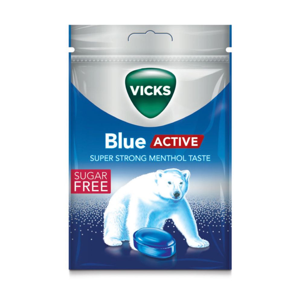 Vicks Blue Active Super Strong sockerfri 72 g