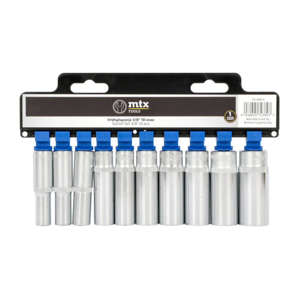 MTX Tools Basic irtohylsysarja pitkä 9-19 mm 3/8" 10 osaa
