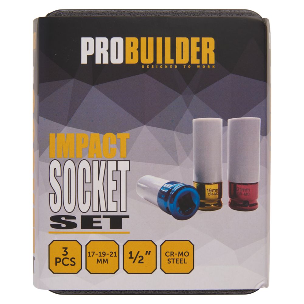 Probuilder aluvannehylsysarja 17, 19, 21 mm 1/2"