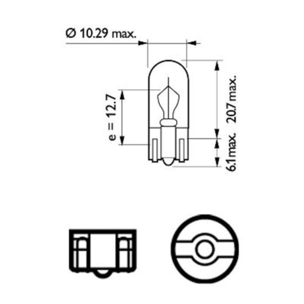 Philips glassockellampa 24V 3W W3W (T10) 10 st.
