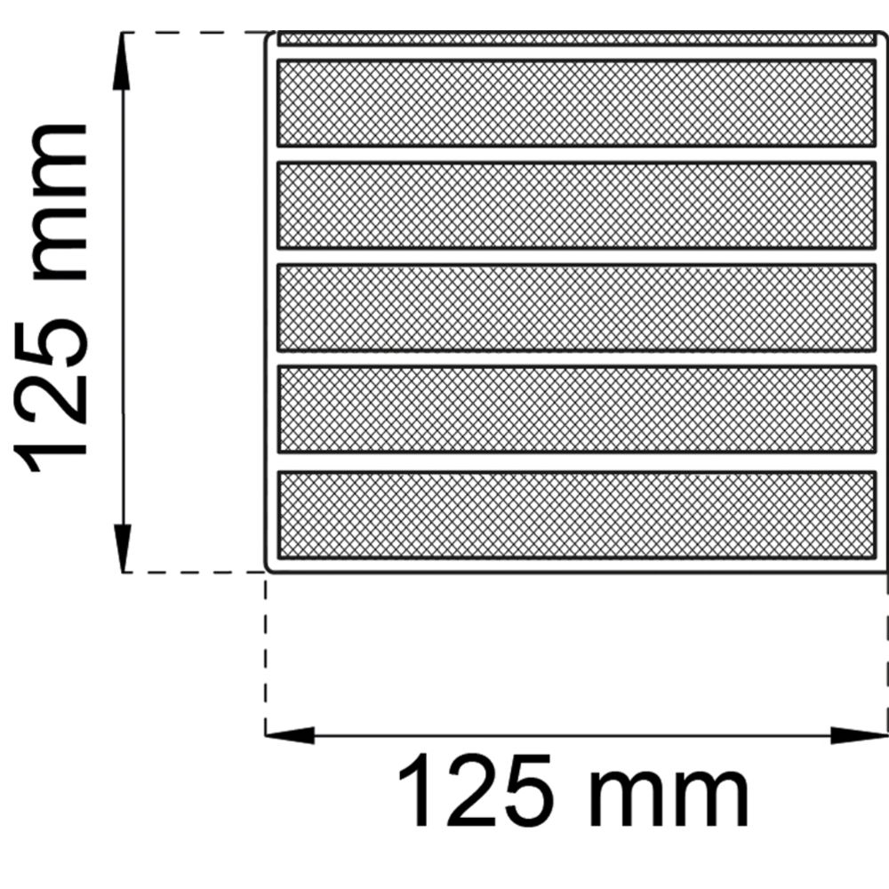 Habo ventilgaller 117 125 x 125mm aluminium