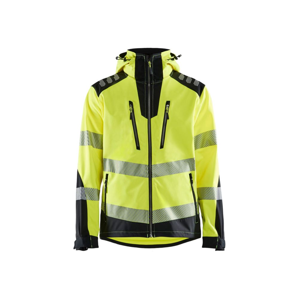 Blåkläder 4491 Highvis softshelljacka med varselfärger gul/svart