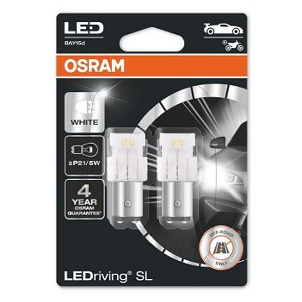 Osram P21/5W LED-polttimopari, valkoinen