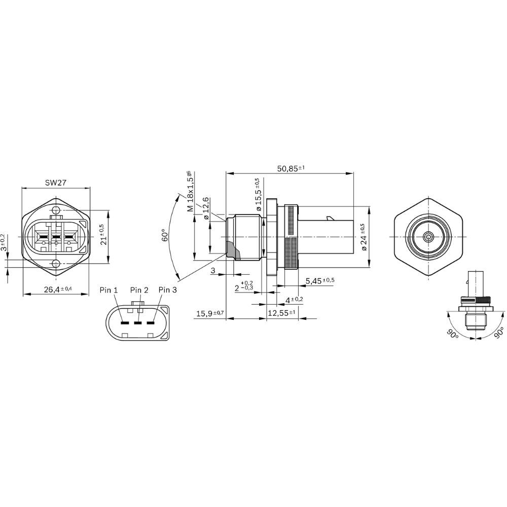 Polttoainepaineen tunnistin 28-00133