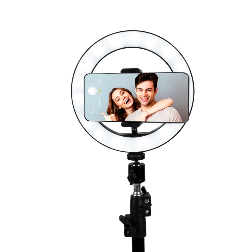 Grundig LED ringlampa 20 cm med selfie-stativ