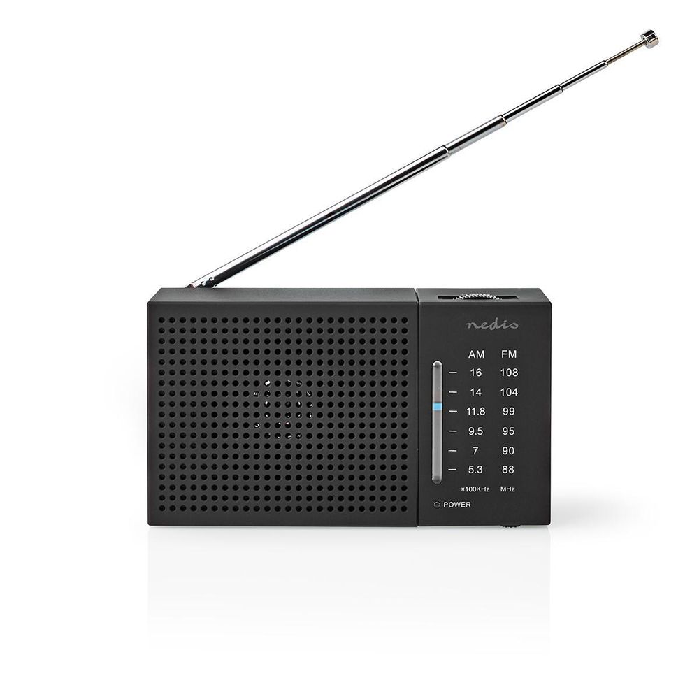 Nedis portabel FM-radio med batteridrift