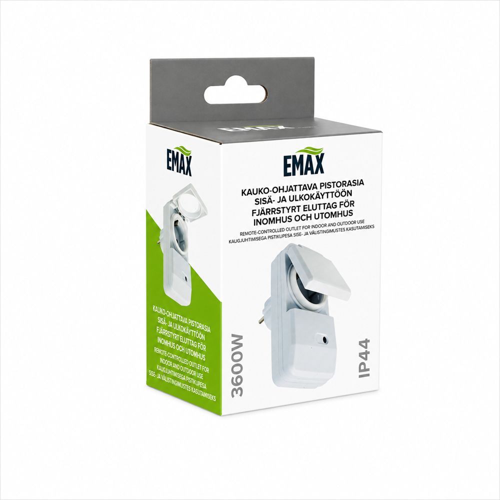Emax kaugjuhitav pistikupesa, IP44, 3600 W
