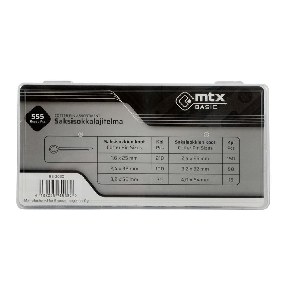 MTX Basic saksisokkalajitelma 555 osaa