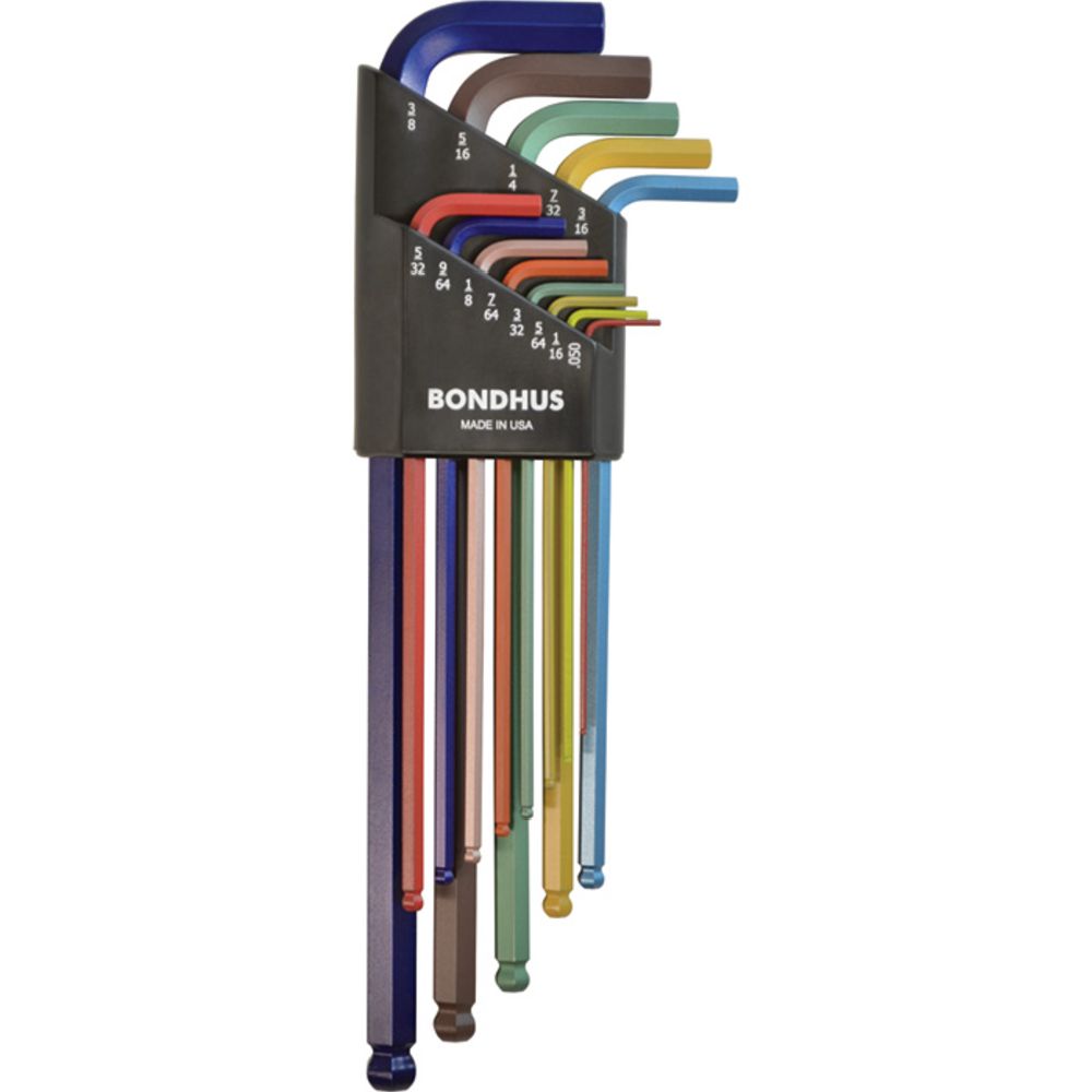 Bondhus BLX13XLCG pikk kuuskantvõtmete komplekt tollimõõdus .050-3/8" "Color"