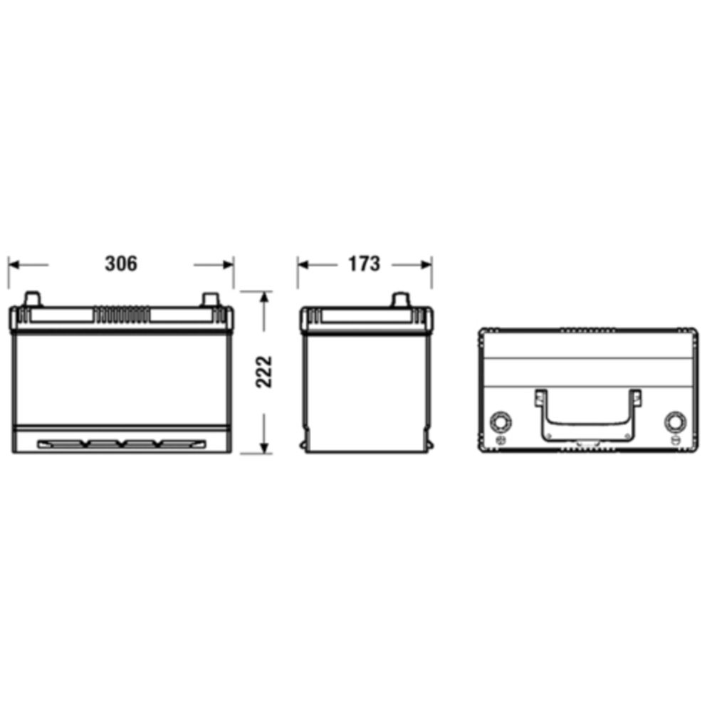 Exide EL955 95 Ah / 800 A, aku, P 306 x L 173 x K 222, +-