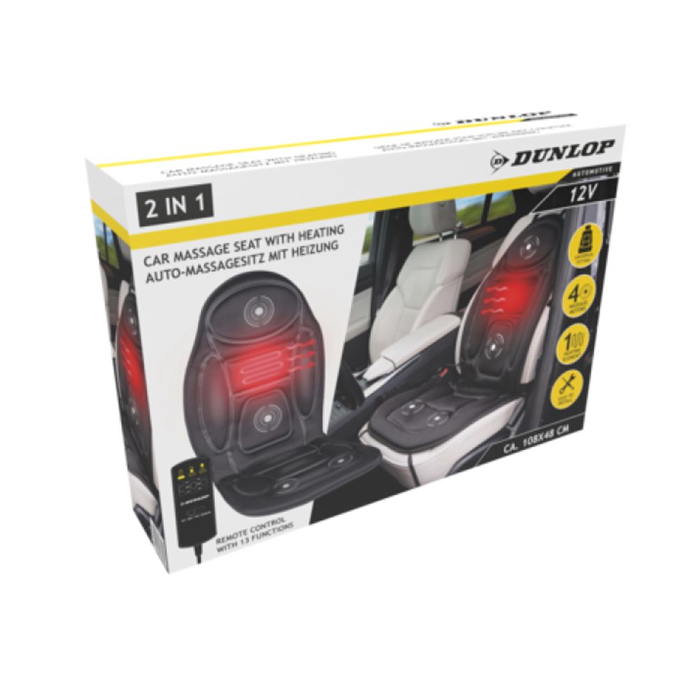 Dunlop uppvärmt sätesöverdrag med massagefunktion