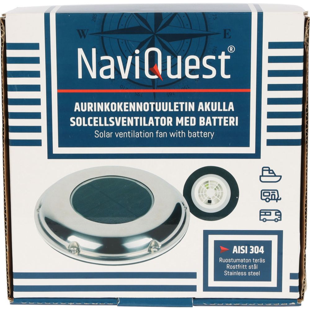 Naviquest aurinkokennotuuletin akulla AISI 304