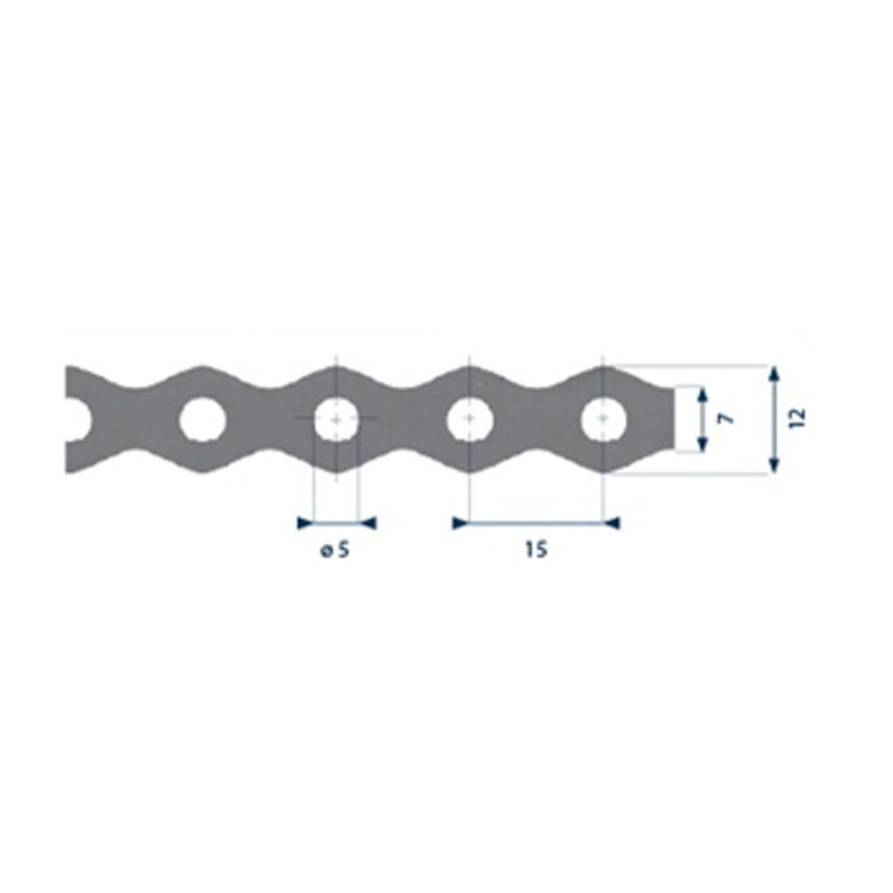 Hålband förzinkat, profil (ø 5) 12 mm 10 m
