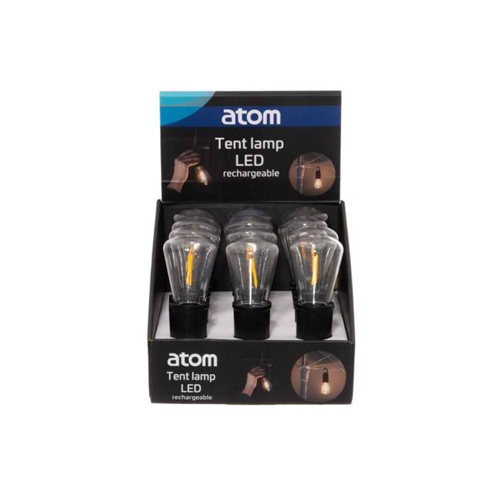 Atom LED teltta- ja terassivalaisin ladattava