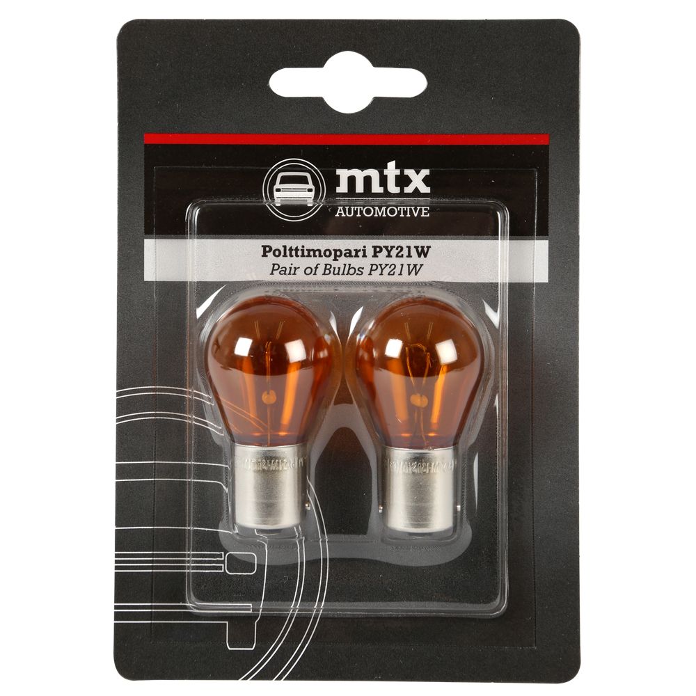 MTX Automotive BAU15s metallsockellampa 12V 21W PY21W Amber 150° 2 st.