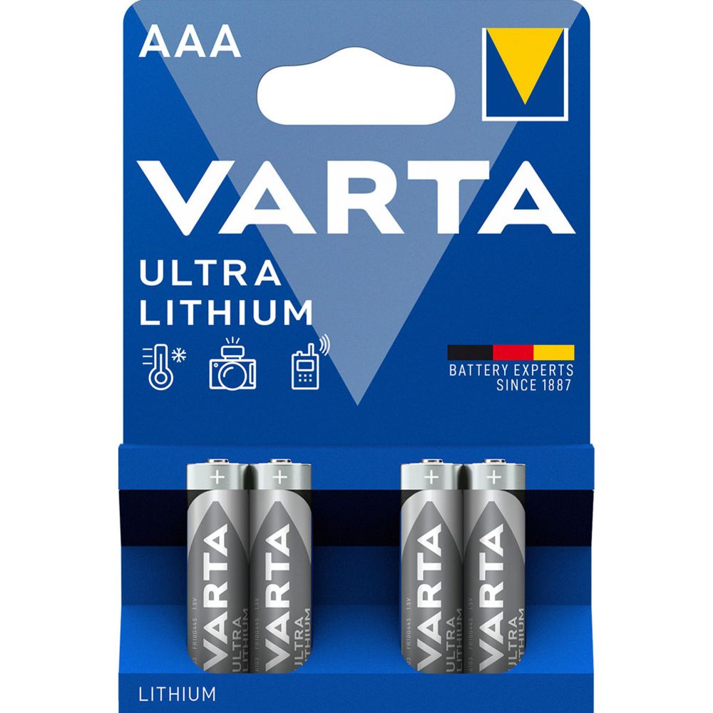 VARTA ULTRA Lithium AAA paristo, 4 kpl