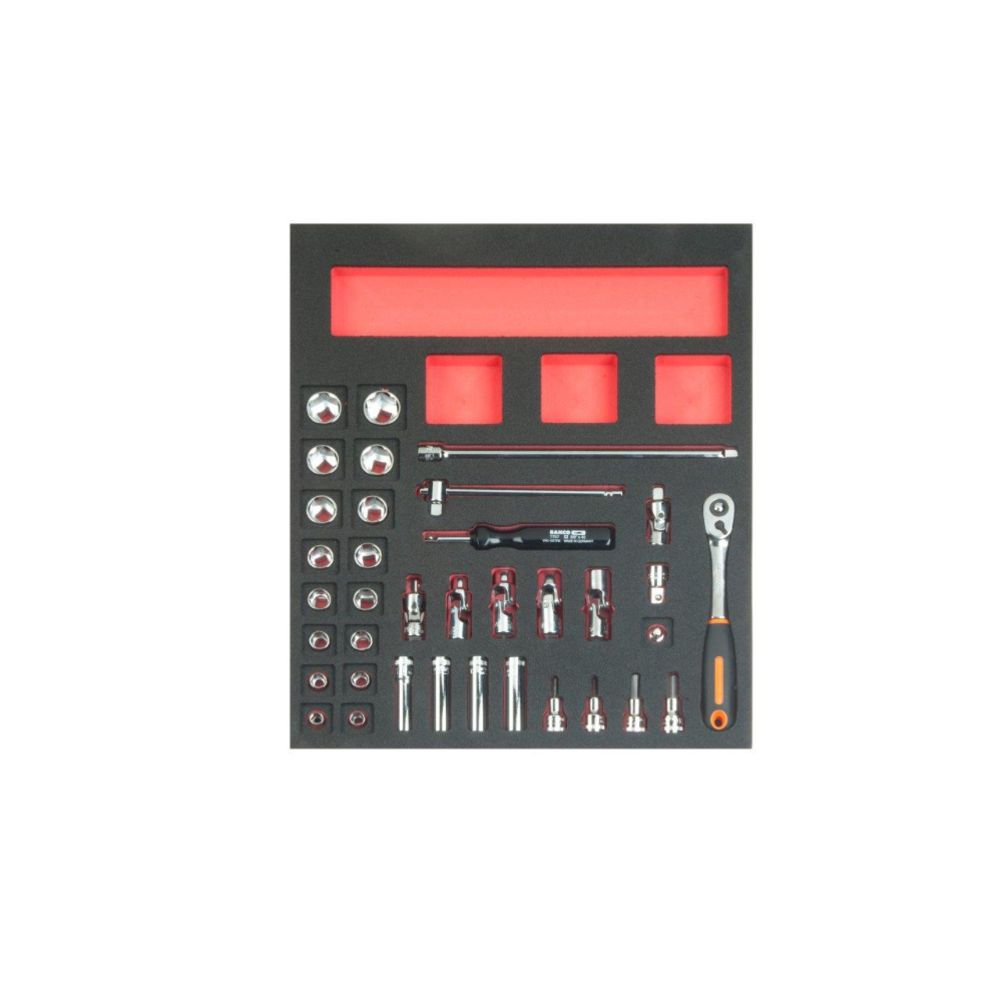 Bahco FF1F2101 hylsysarja työkaluvaunuun 3/8" 36 osaa