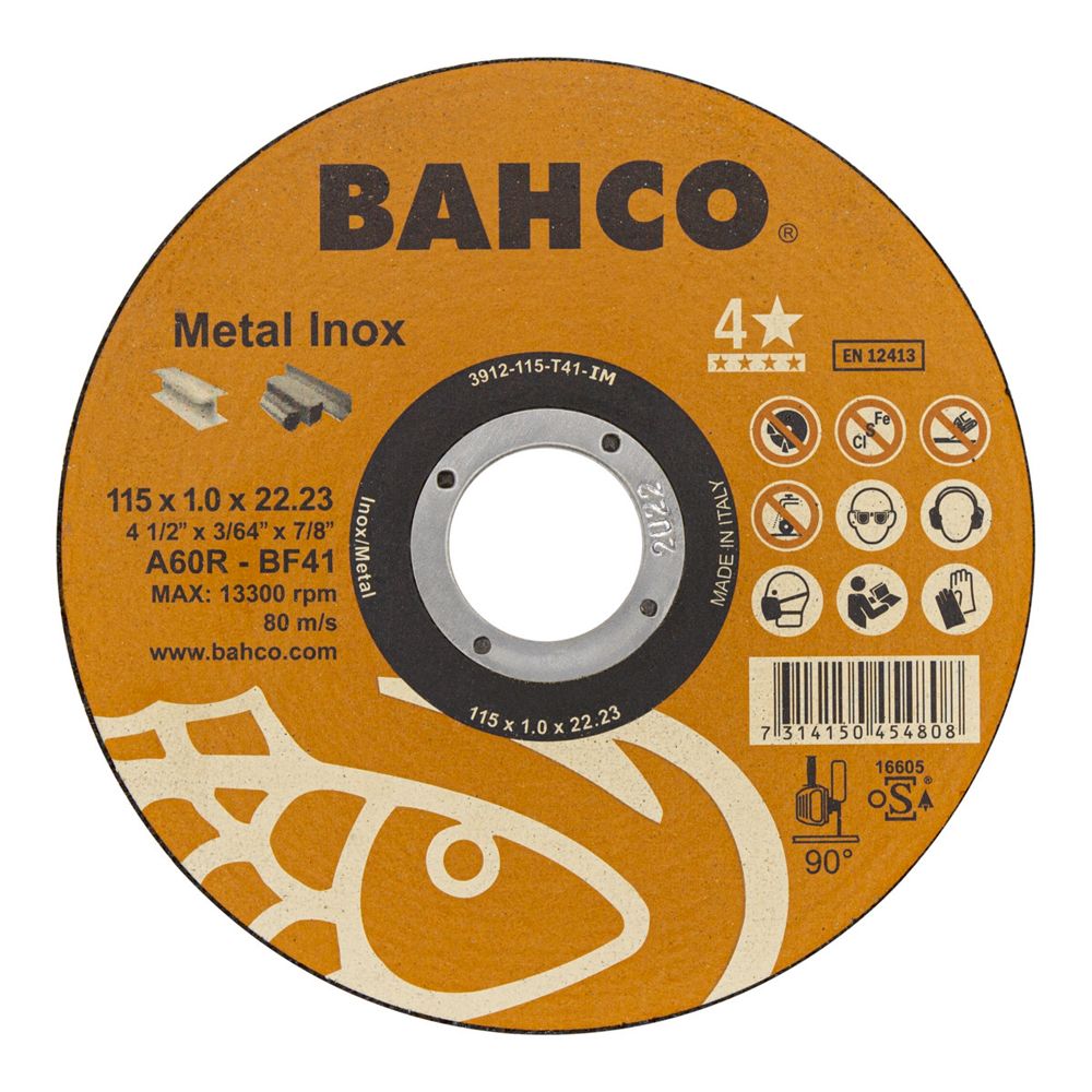 Bahco 3912-115-T41-IM katkaisulaikka 115 x 1.0 mm TERÄS/RST