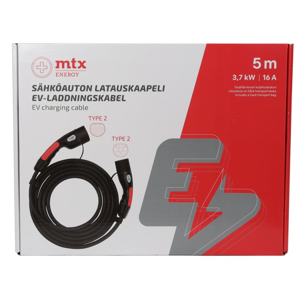 MTX Energy laddningskabel för elbil 3,7 kW 5 m