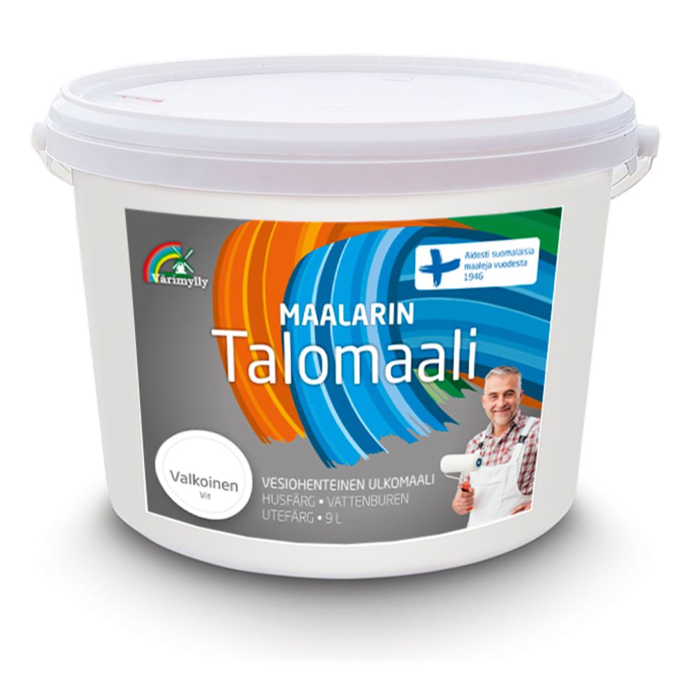 Värimylly Maalarin talomaali, valkoinen 9 L