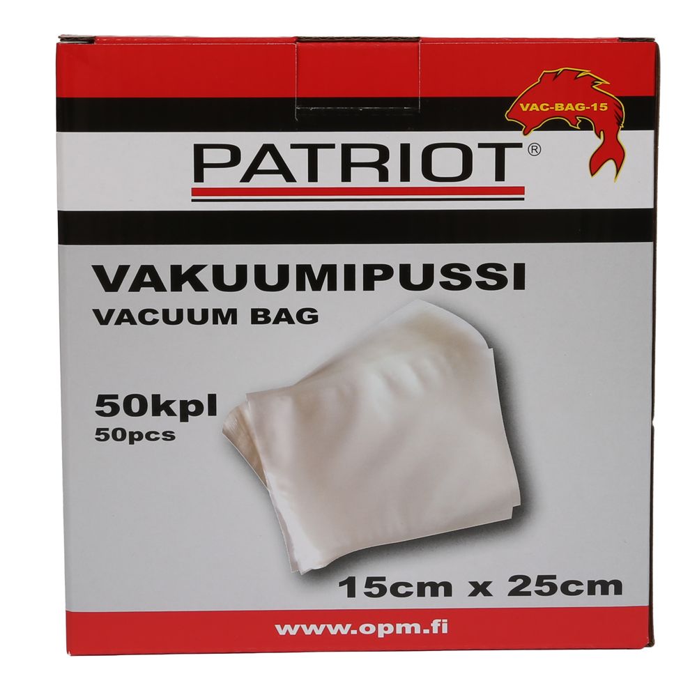 Patriot vakuumipussi 15 cm x 25 cm - 50 kpl