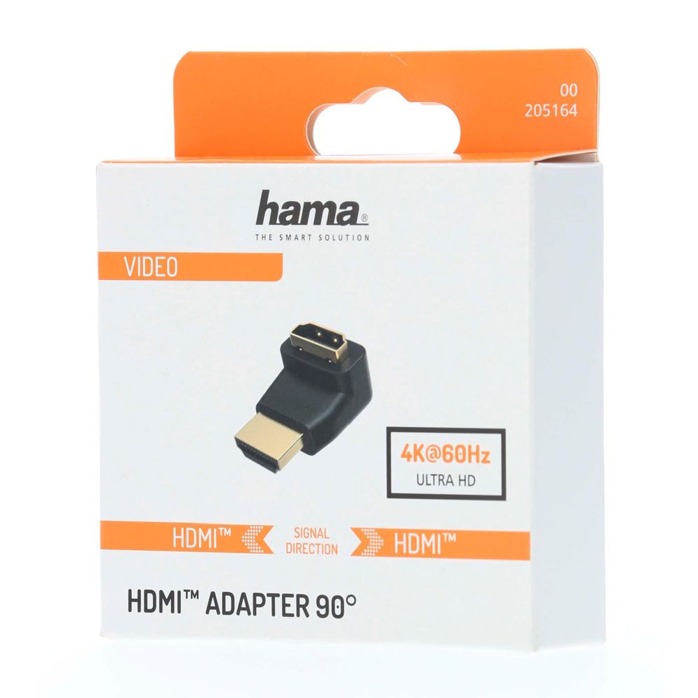 Hama HDMI-kulma-adapteri, HDMI uros - HDMI naaras, 90°, 4K
