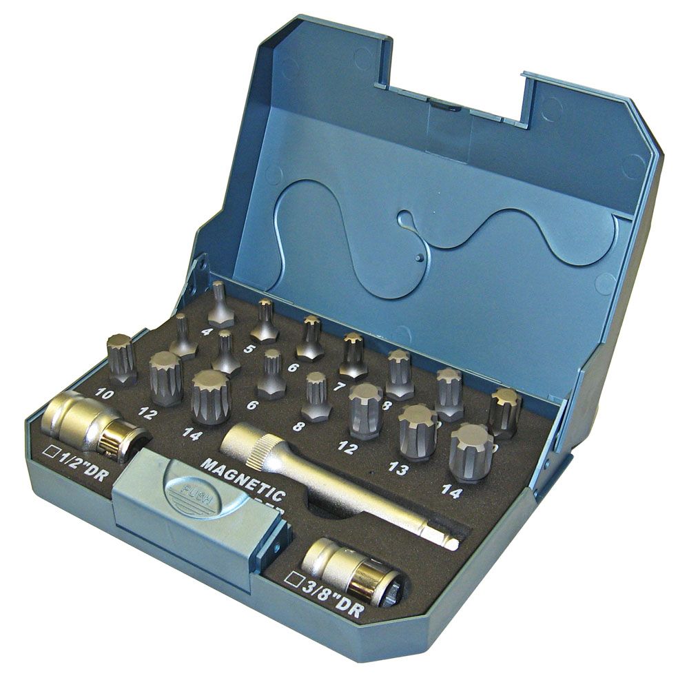 MTX Tools Basic RIBE/XZN kärkisarja 3/8" & 1/2" 20 osaa