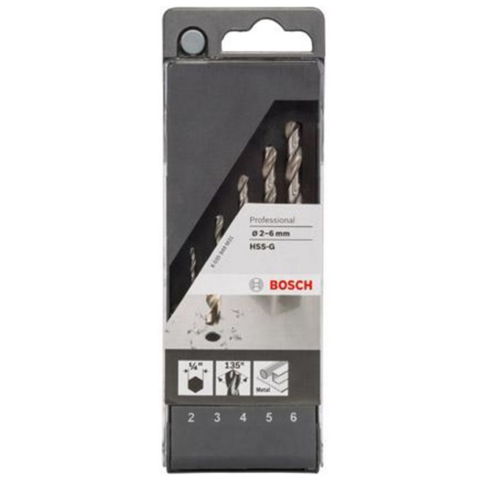 Bosch metallborrsats 1/4’’ 2,0–6,0 mm 5 delar