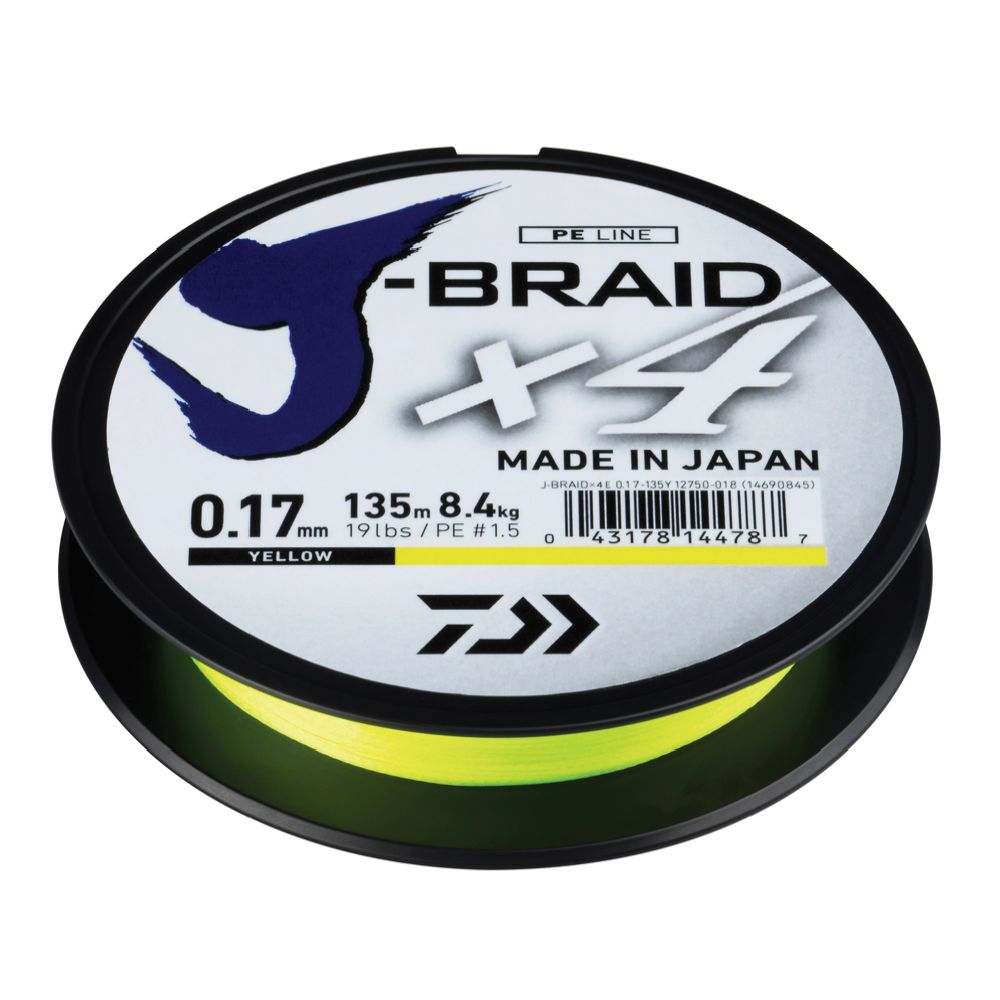 Daiwa J-Braid X4 flätlina gul