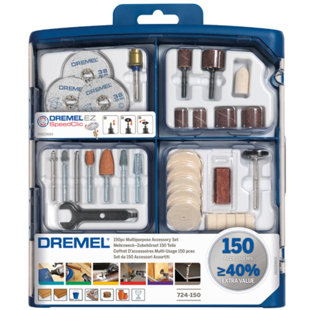 Dremel® 724 multifuntsionaalne tarvikukomplekt 150 osa