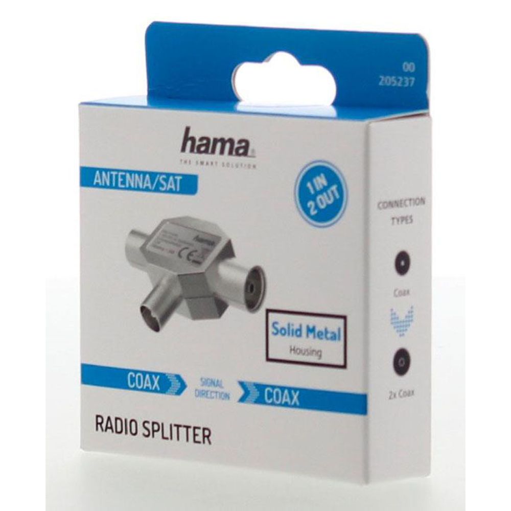Hama Antennihaaroitin, Coax uros tulo - 2 x Coax naaras lähtö, 4 - 1000 MHz