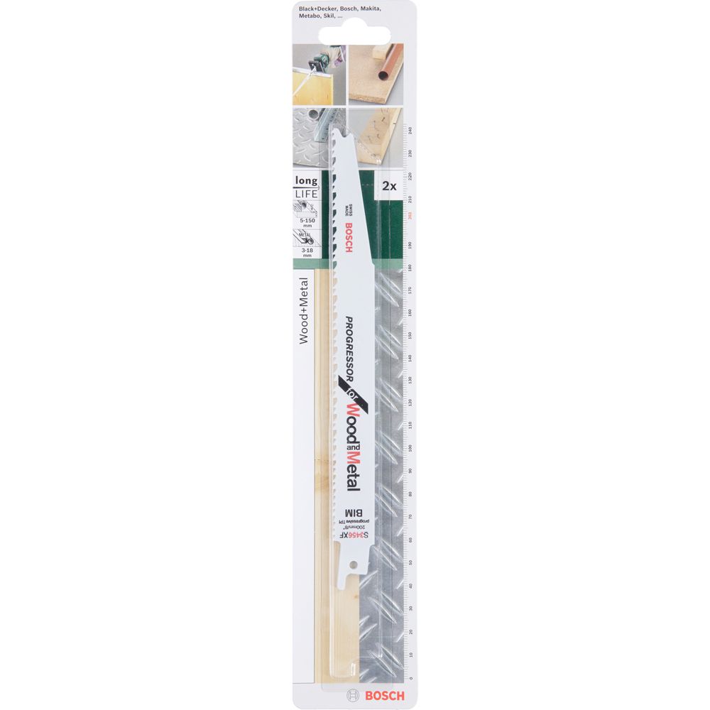 Bosch puukkosahanterä S 3456 XF Progressor for Wood and Metal, 2 kpl