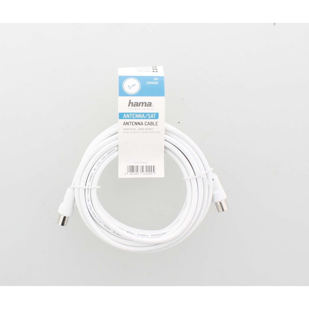 Hama Antennikaapeli Coax uros/Coax naaras, 5,0 m, 75 dB