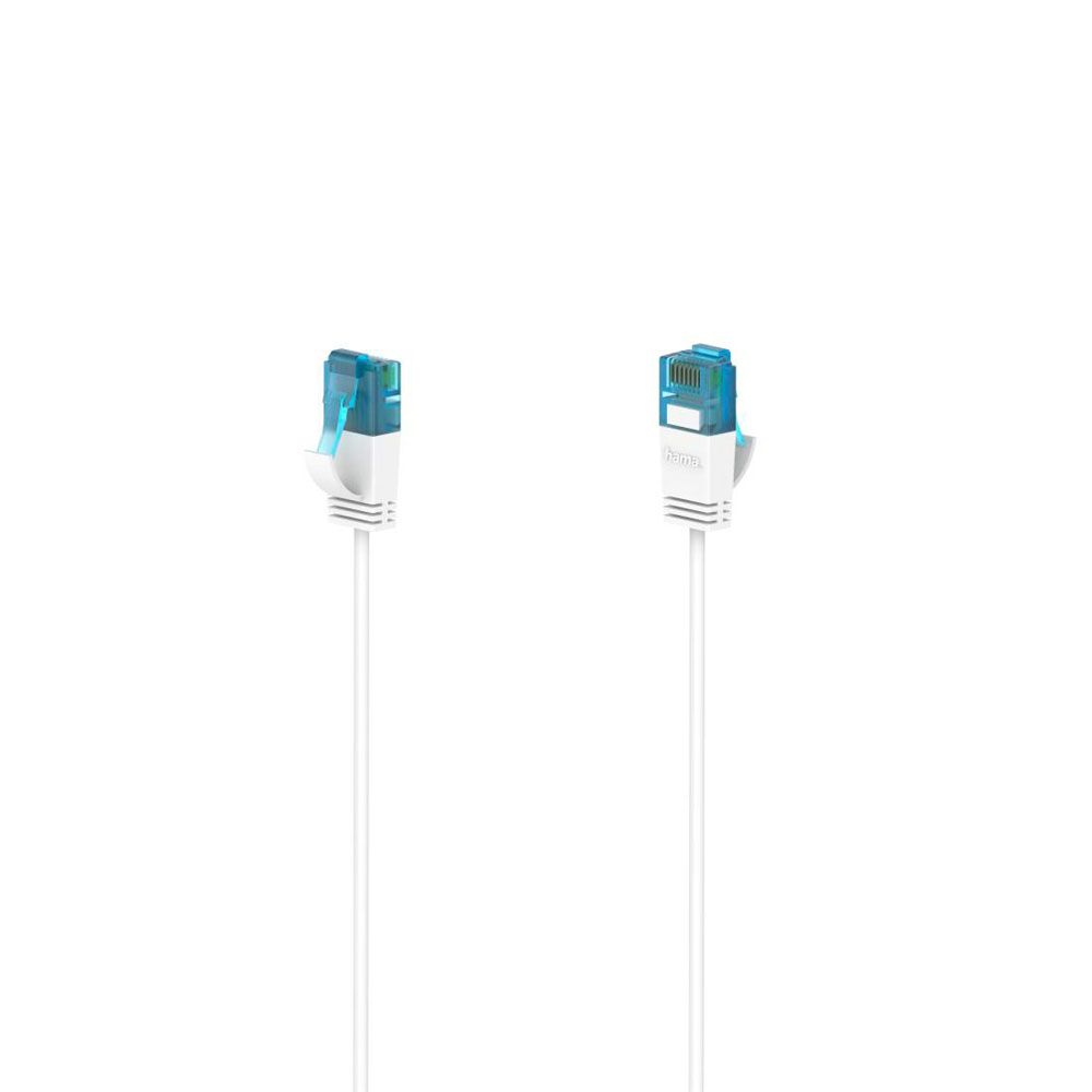 Hama nätverkskabel, CAT-6a, RJ45 hane – RJ45 hane, U/UTP, "Flexi-Slim", 0,75 m