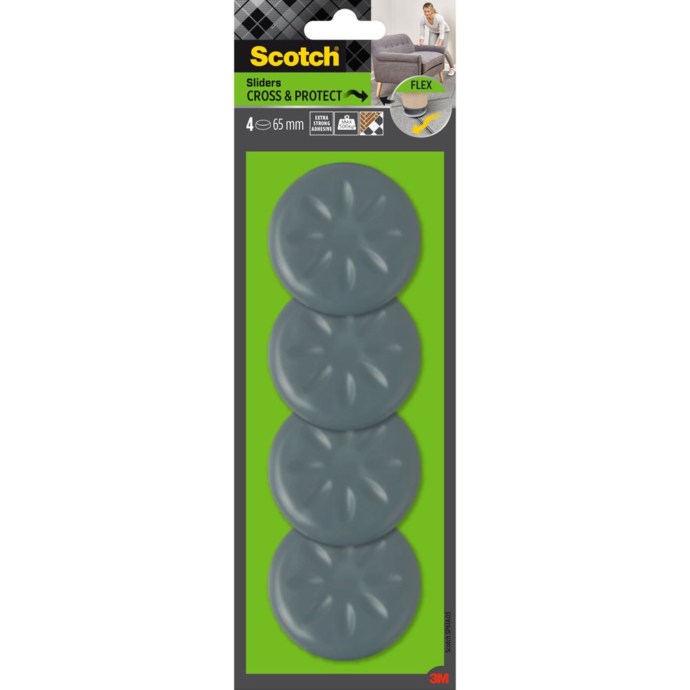 Scotch Move & Protect Flex huonekalutassut 65 mm 4 kpl