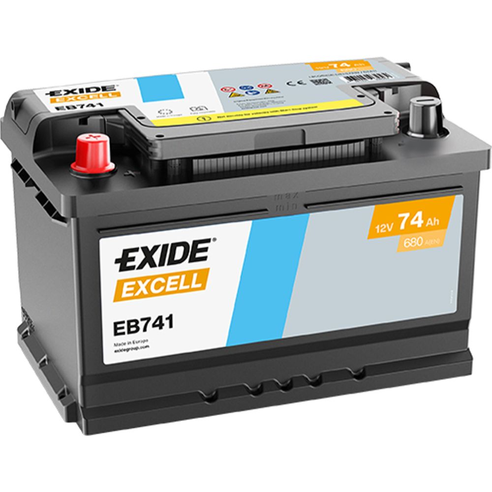 Exide EB741 batteri 74 Ah/680 A L278 x B175 x H190