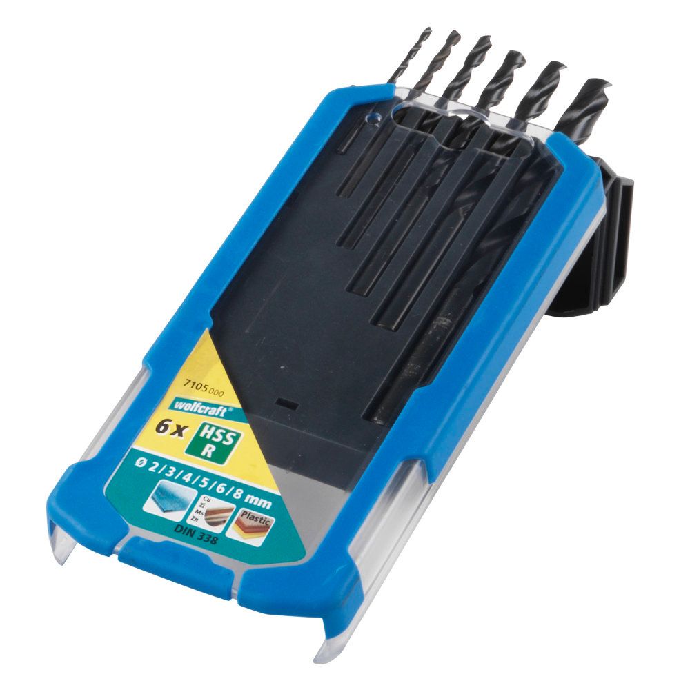 Wolfcraft® HSS metalliporanteräsarja 2,0 - 8,0 mm 6 osaa