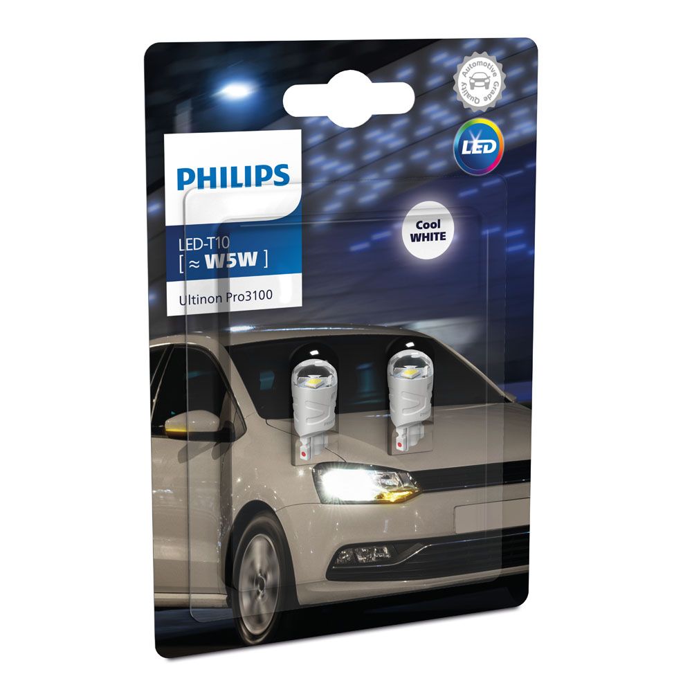Philips Ultinon PRO3100 W5W LED-pirnid, 2 tk, valge