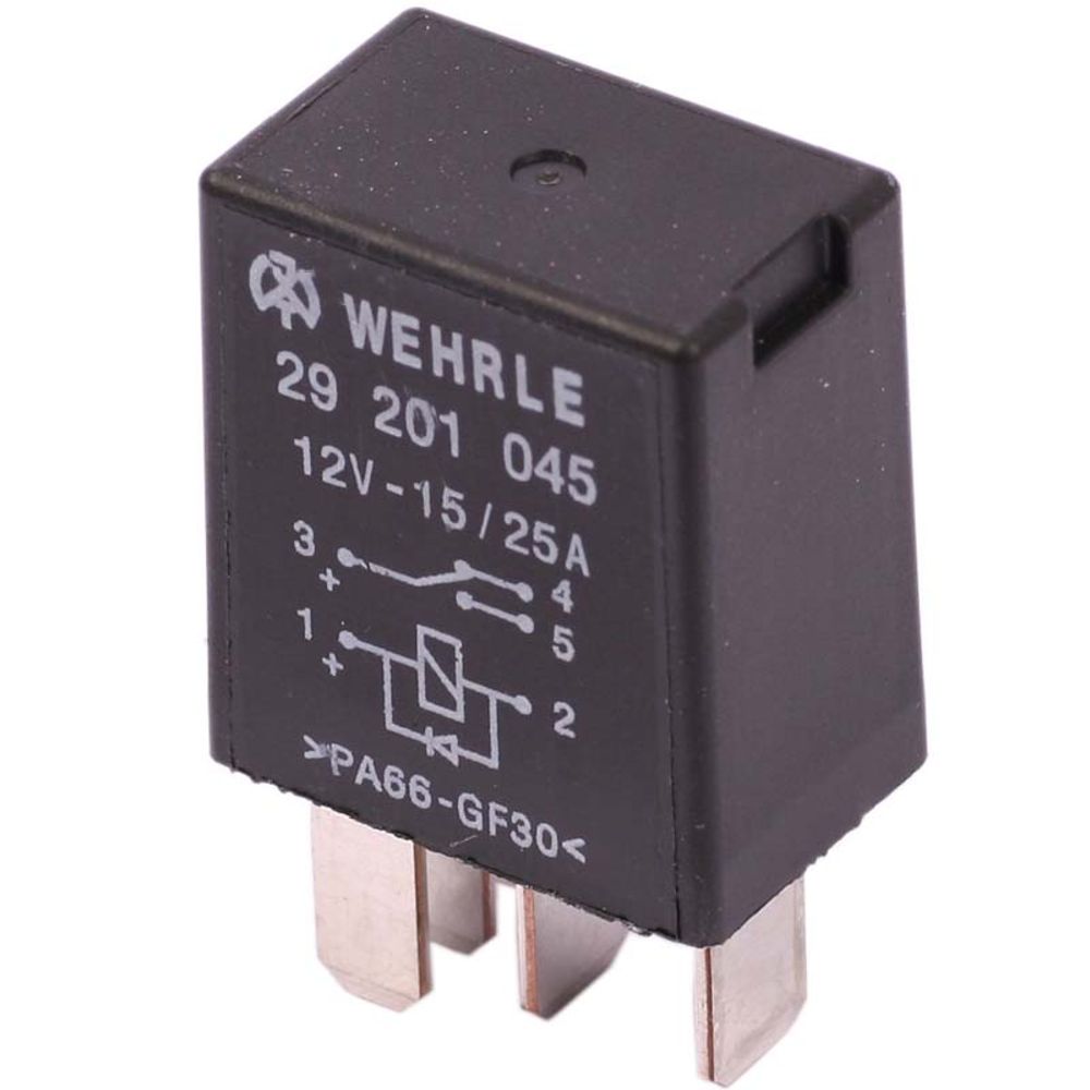 Mikrorelee 12 V, 15/25 A, 5 klemmiga