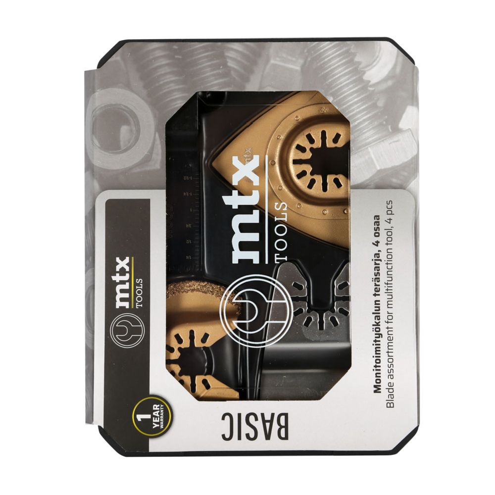 MTX Tools Basic monitoimityökalun teräsarja 4 osaa