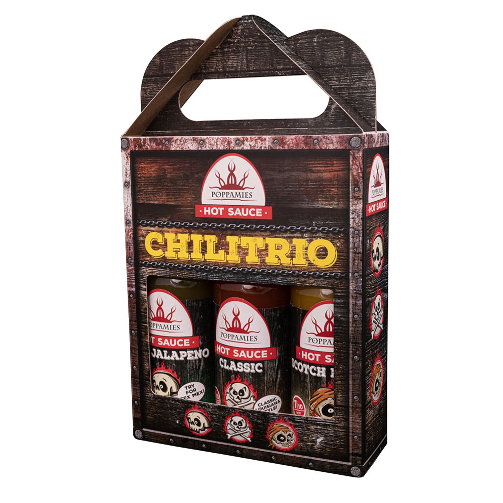 Poppamies Chilitrio kastikelajitelma 3 x 150 ml